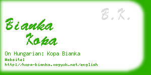 bianka kopa business card